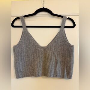 NWT JCrew Cashmere cropped sweater-tank gray size XL NWOT